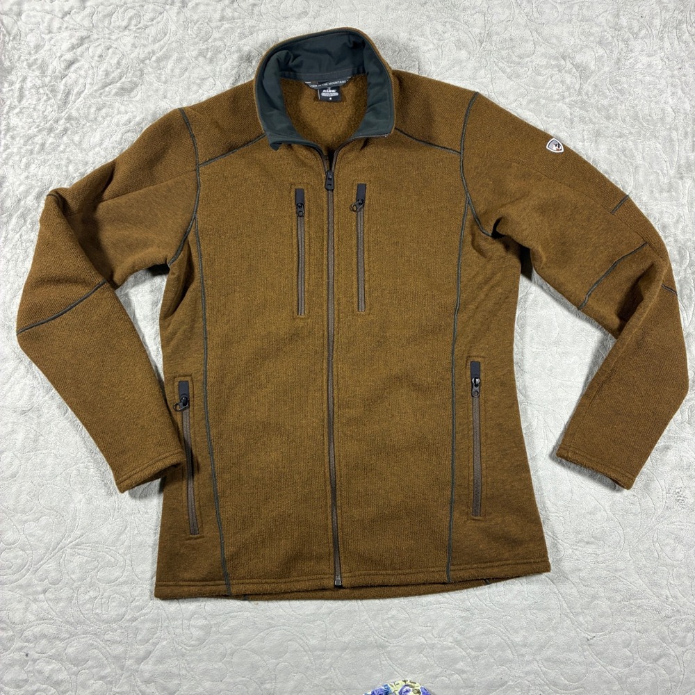 KUHL Mens Interceptr Full Zip Fleece Jacket Size S Brown Hiking Outdoors